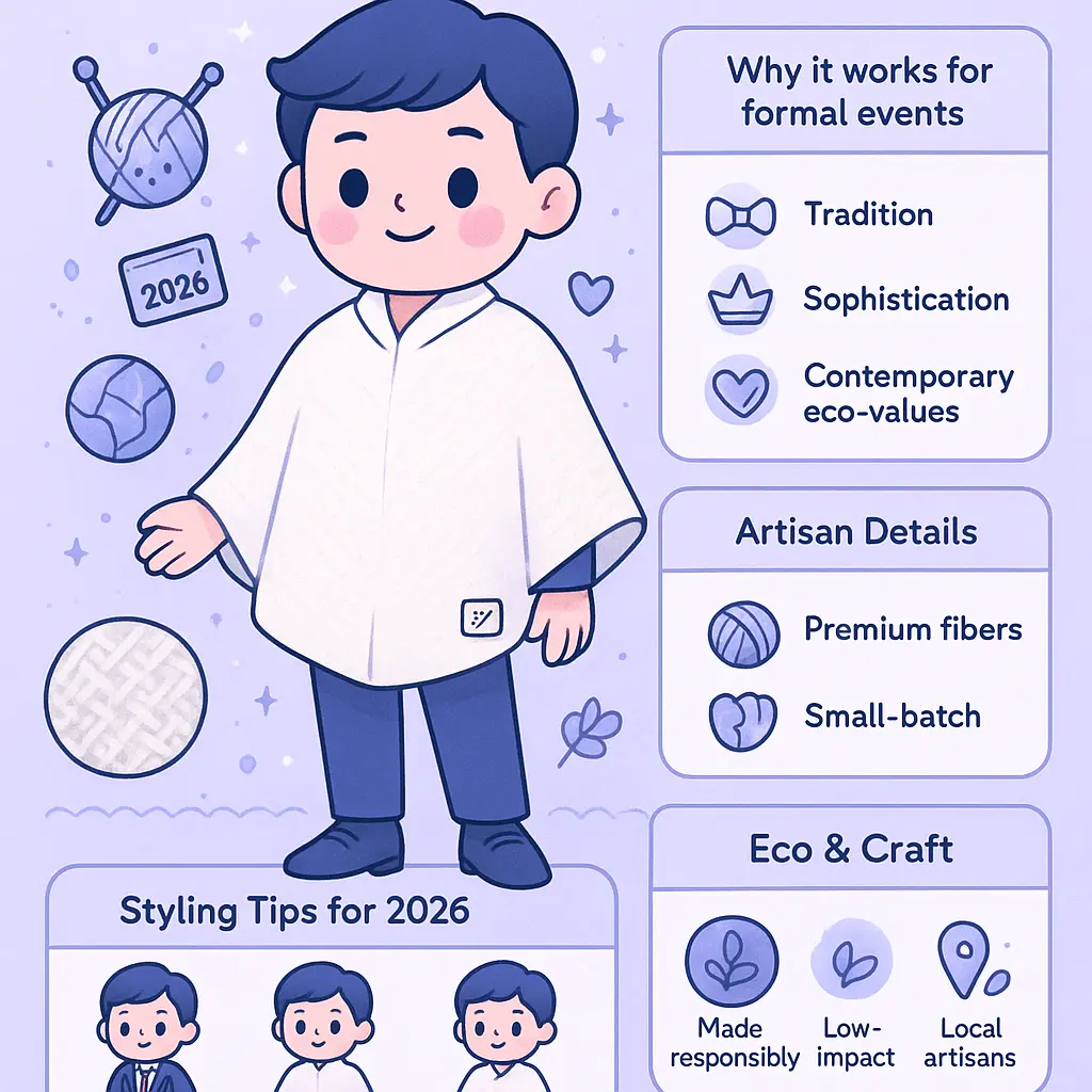 white poncho mens - Artisan