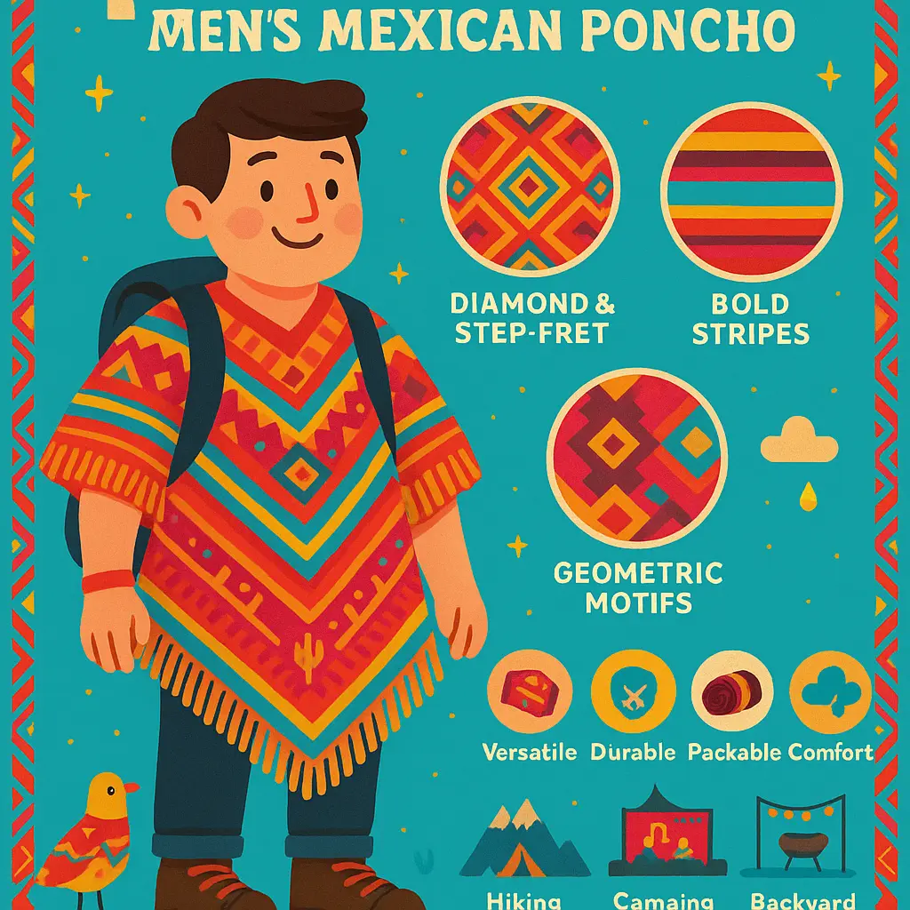 men's mexican poncho - Pattern