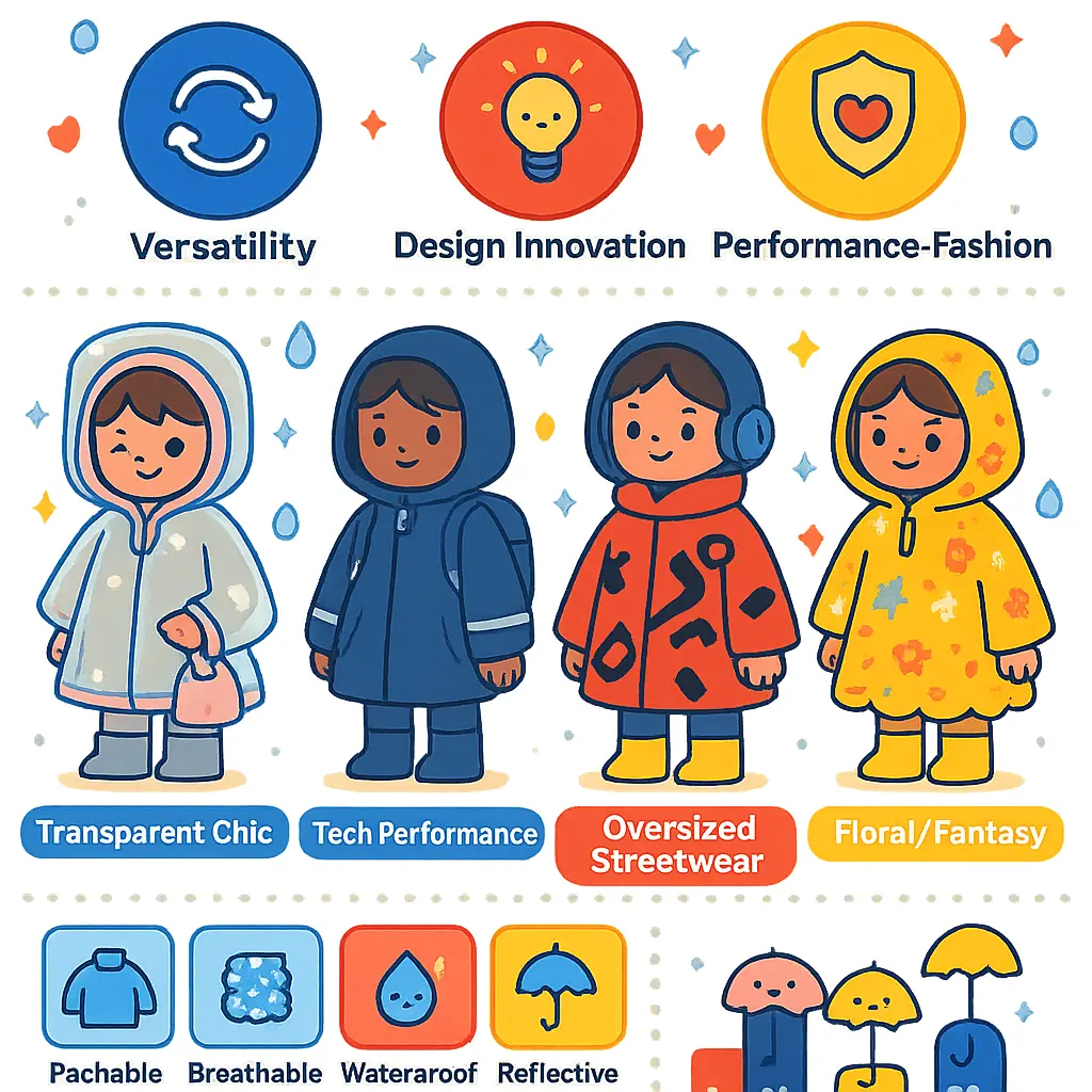 hooded rain poncho - Poncho