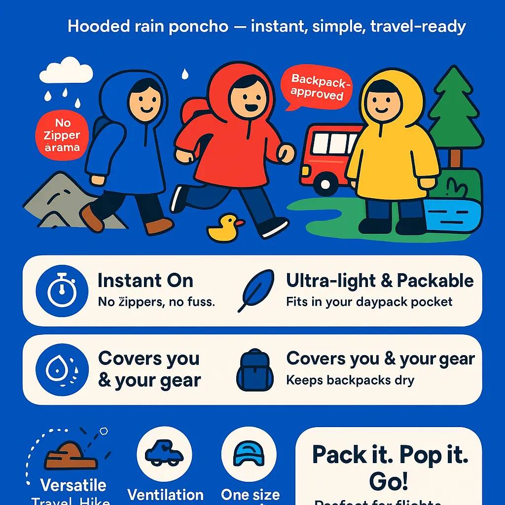 hooded rain poncho - Travel