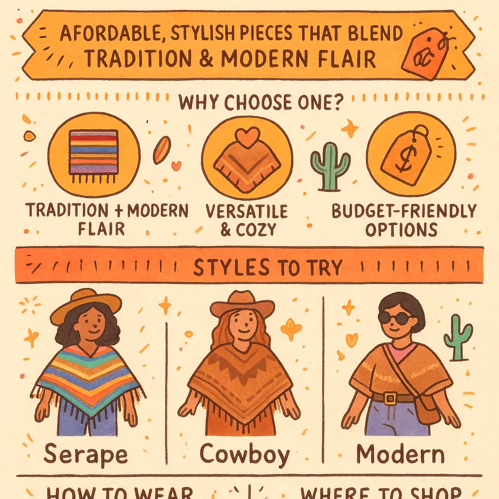 women's mexican poncho - Cowboy