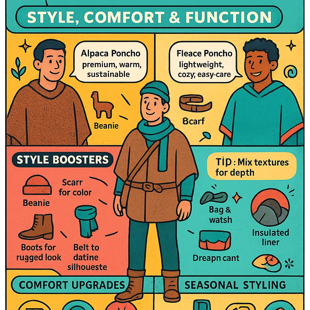 warm poncho mens - Ponchos