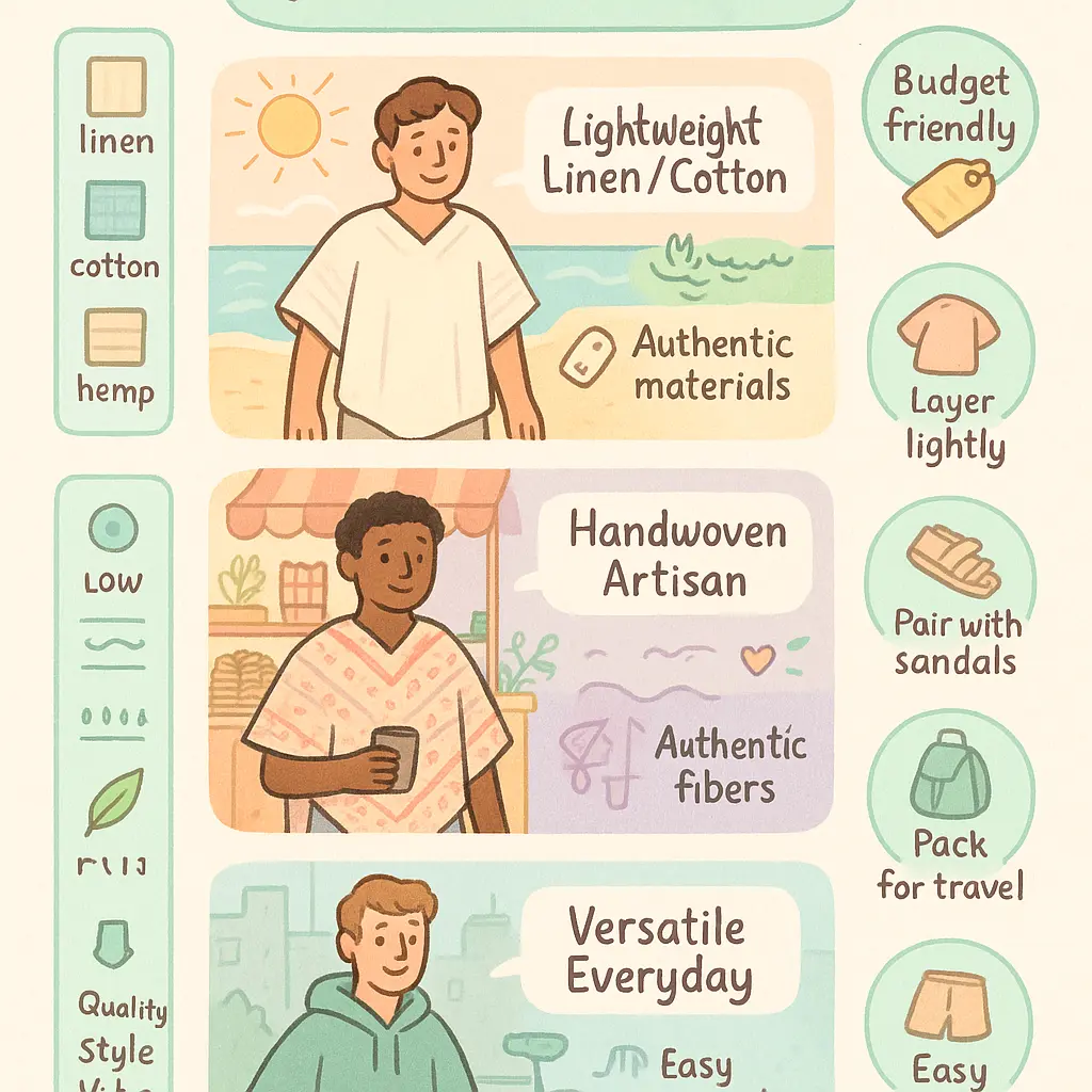 mens summer poncho - Pullover