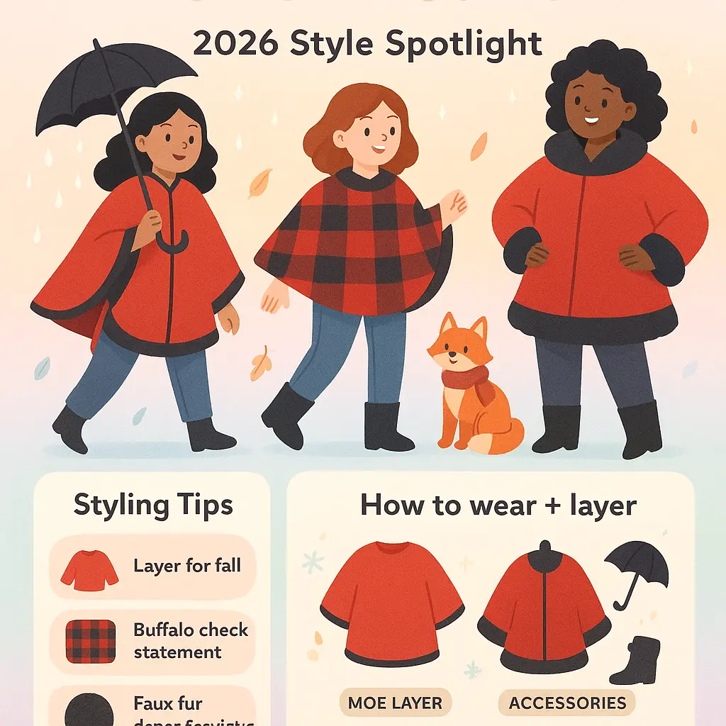 red and black poncho - Poncho