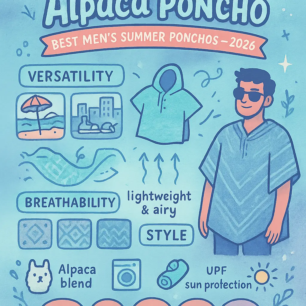 mens summer poncho - Alpaca
