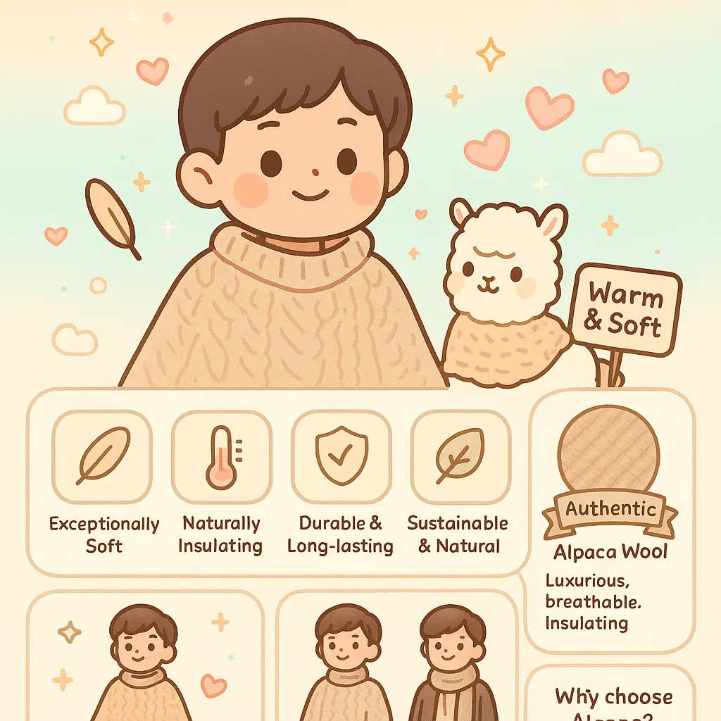 warm poncho mens - Alpaca