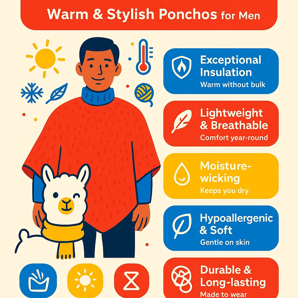 warm poncho mens - Alpaca