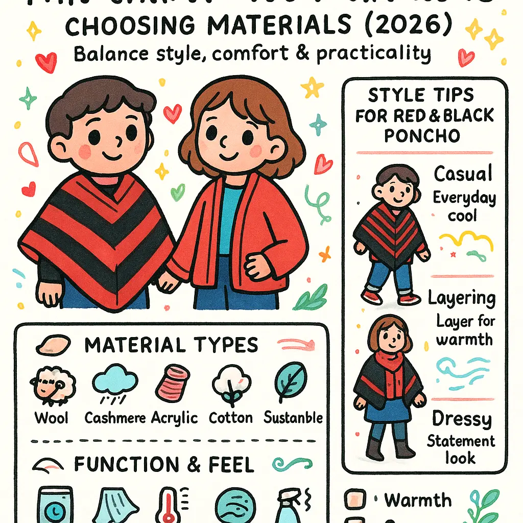 red and black poncho - Cardigan