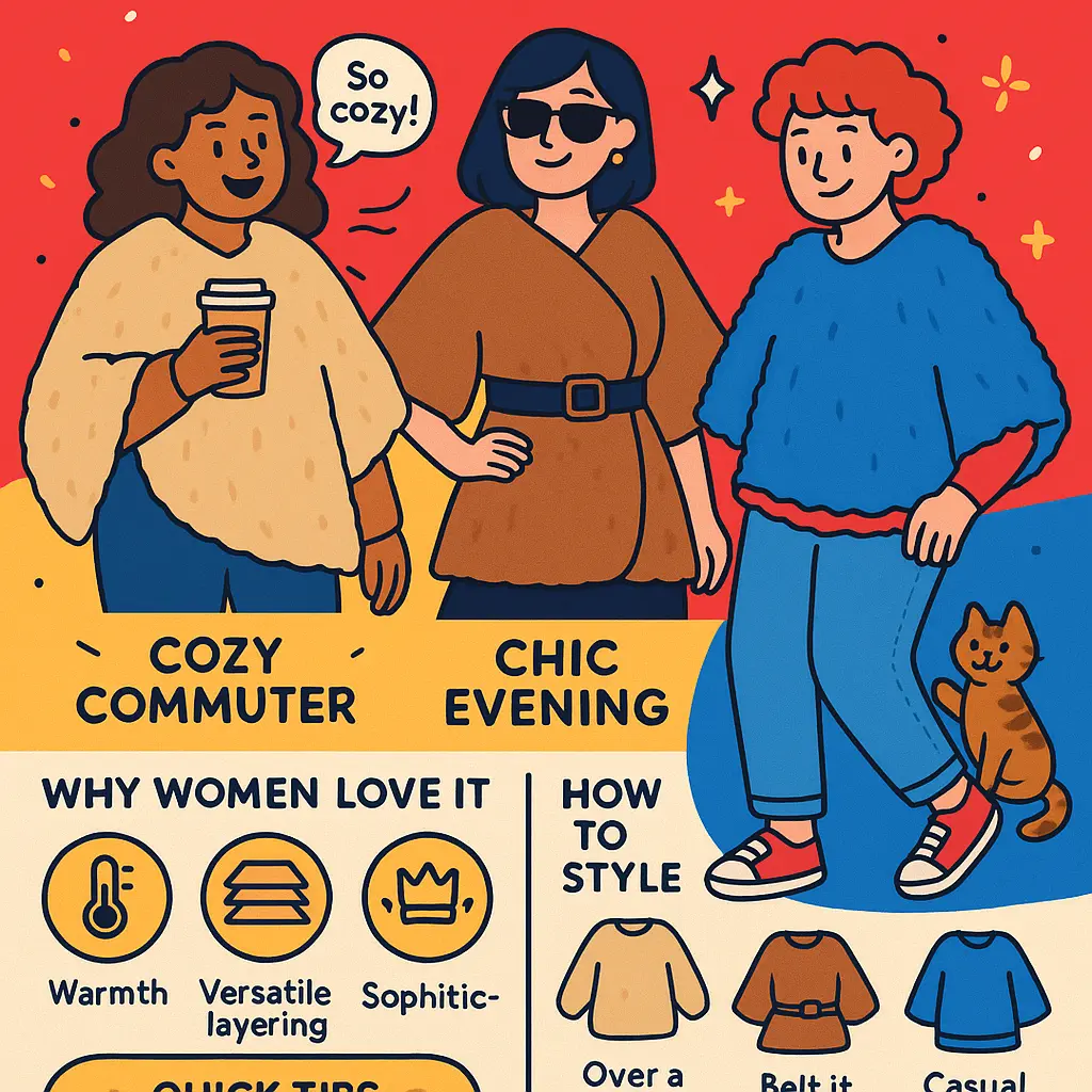 faux fur poncho womens - Poncho