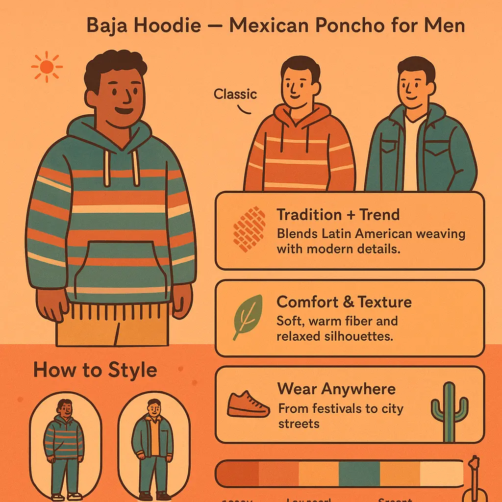 men's mexican poncho - Hoodie
