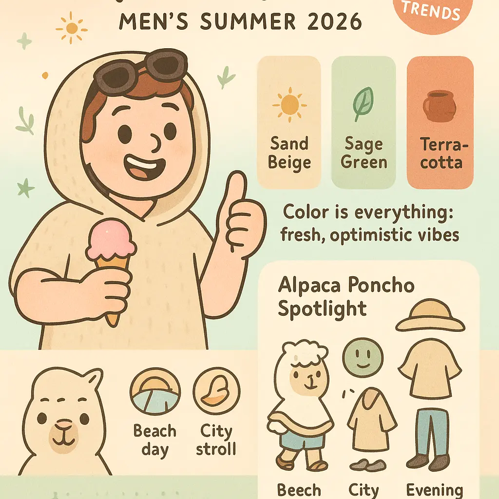 mens summer poncho - Hooded