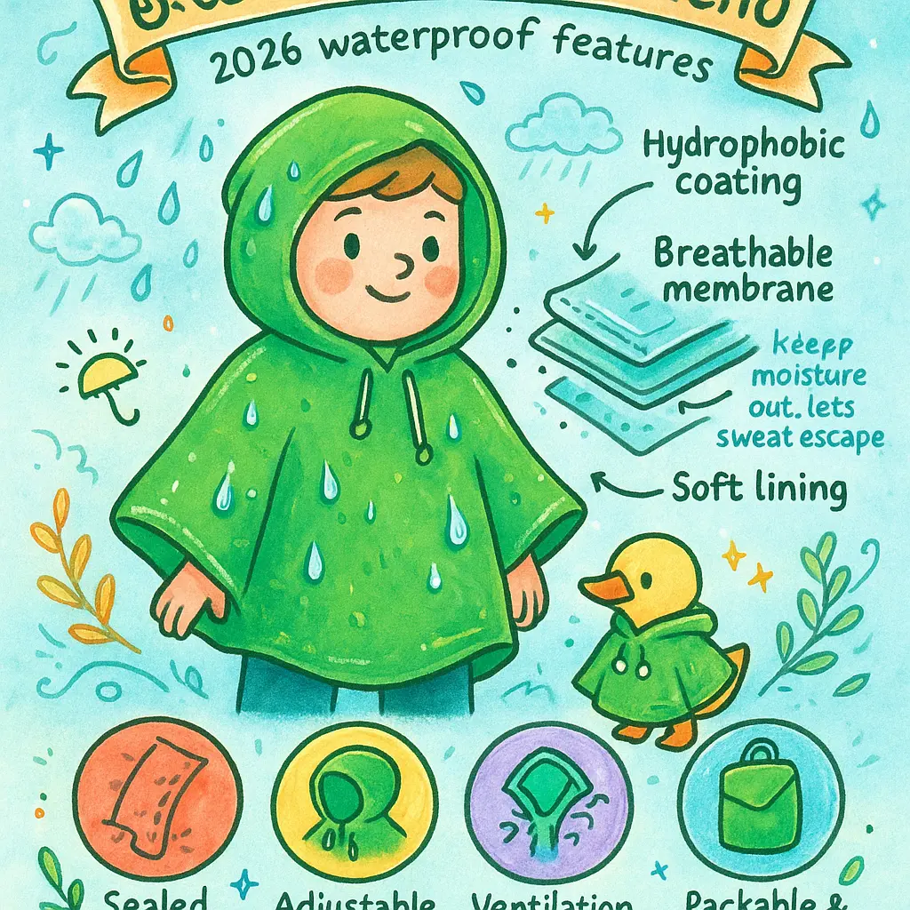 green poncho with hood - Raincoat