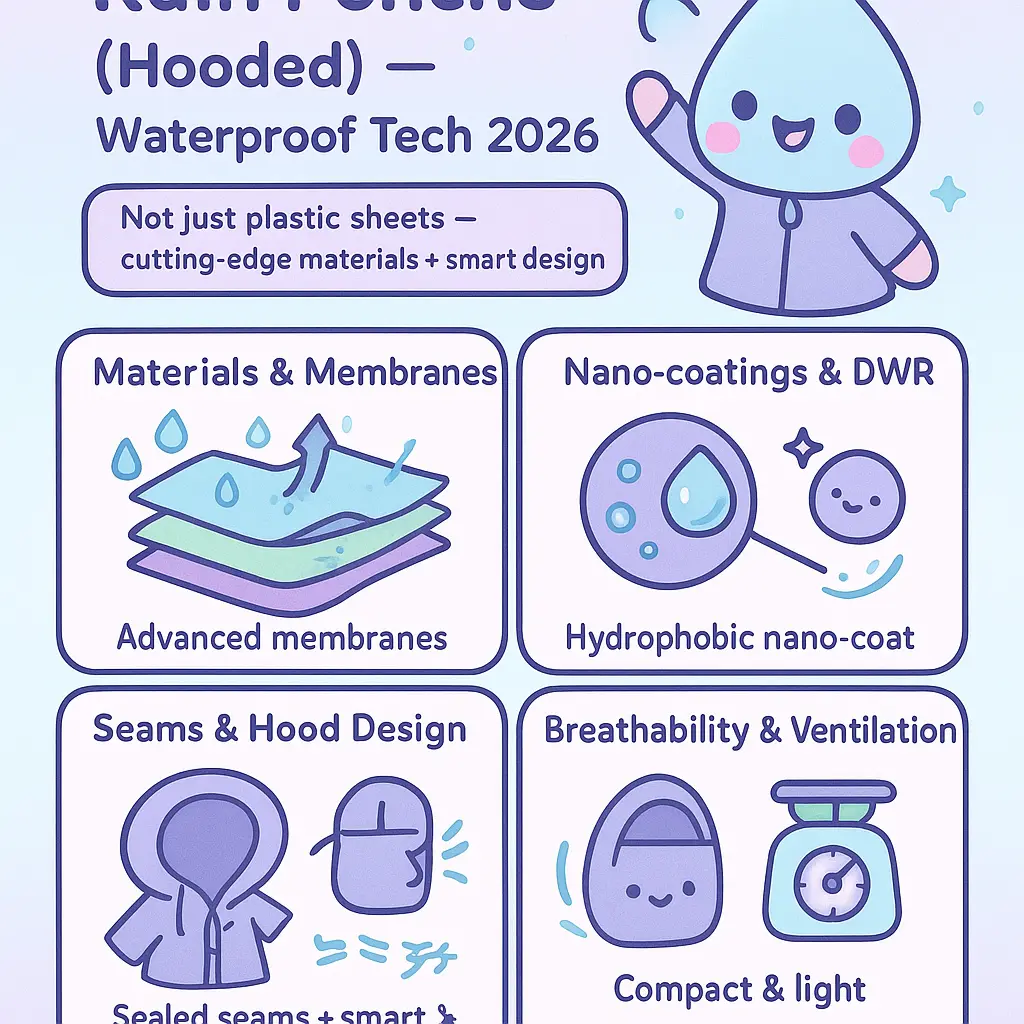 hooded rain poncho - Jacket