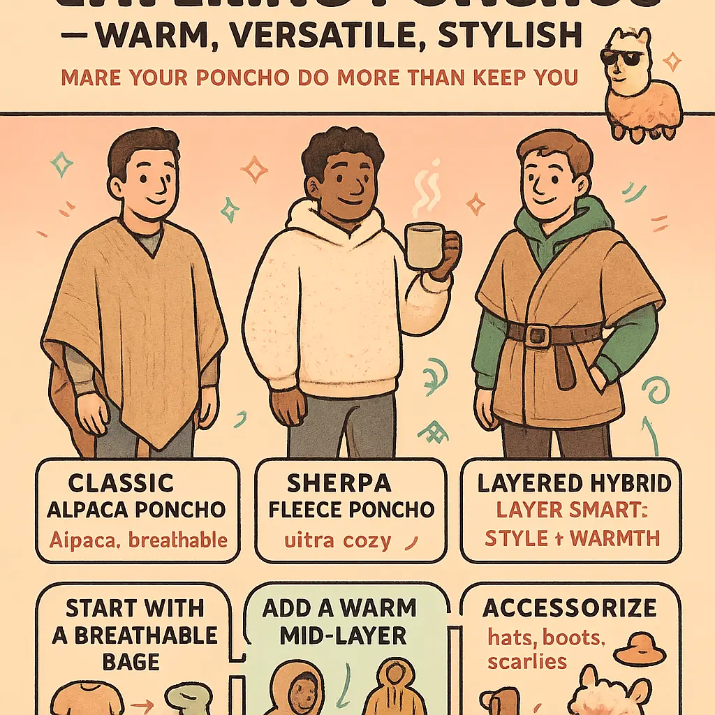 warm poncho mens - Mexican