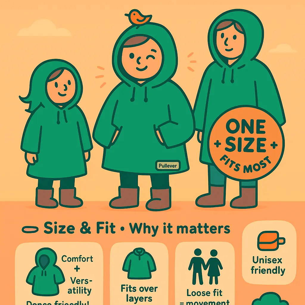 green poncho with hood - Pullover